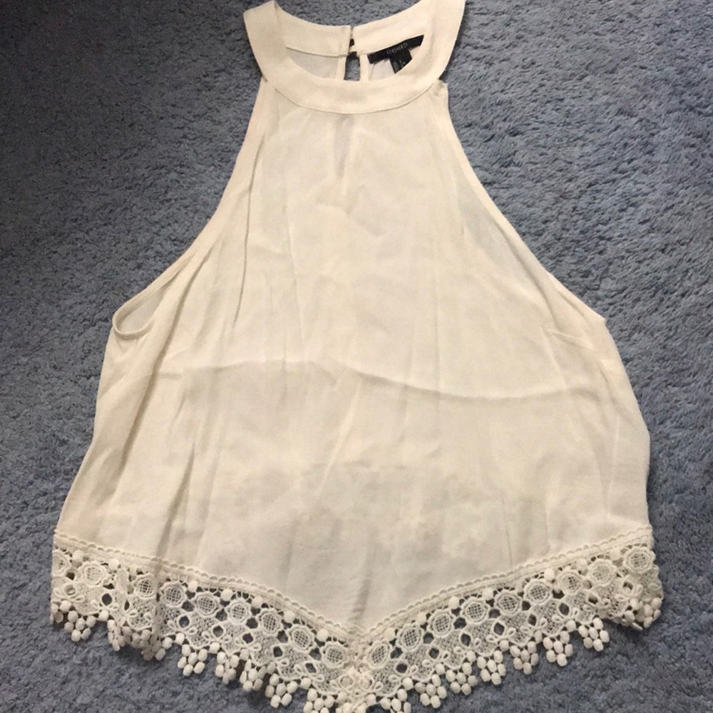 Forever 21 White/Cream Lace Bohemian Tank